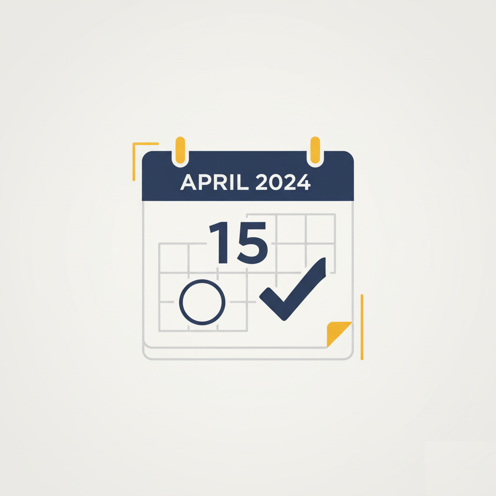 A calendar icon with a checkmark, indicating a deadline.